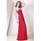 A-Line Sweetheart Beaded Red Long Chiffon Prom Evening Party Dresses 02020973