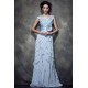 Sheath/Column V-Neck Long Chiffon Lace Prom Evening Party Dresses 02020992