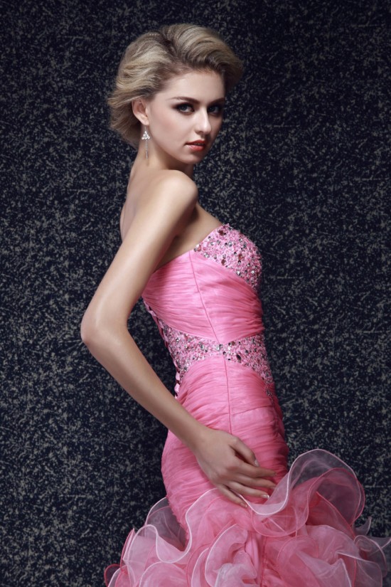 Beaded Strapless Long Prom Evening Party Dresses 02020993
