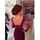 Trumpet/Mermaid Off-the-Shoulder Long Sleeves Red Lace Prom Evening Formal Dresses 3020003 Trumpet/Mermaid Off-the-Shoulder Long Sleeves Red Lace Prom Evening Formal Dresses 3020003