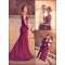Trumpet/Mermaid Off-the-Shoulder Long Sleeves Red Lace Prom Evening Formal Dresses 3020003