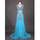 Long Blue Beaded Prom Evening Formal Dresses 3020006