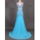 Long Blue Beaded Prom Evening Formal Dresses 3020006