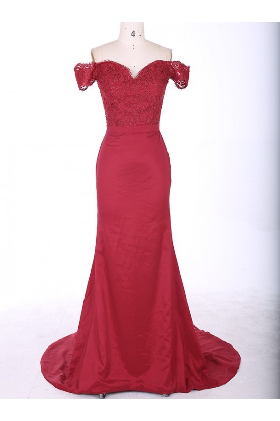 Trumpet/Mermaid Off-the-Shoulder Long Black Lace Prom Evening Formal Dresses 3020008 Trumpet/Mermaid Off-the-Shoulder Long Black Lace Prom Evening Formal Dresses 3020008