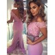 Trumpet/Mermaid Off-the-Shoulder Long Pink Lace Prom Evening Formal Dresses 3020009 Trumpet/Mermaid Off-the-Shoulder Long Pink Lace Prom Evening Formal Dresses 3020009