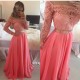 A-Line Off-the-Shoulder Long Sleeves Lace Chiffon Prom Evening Formal Dresses 3020015 A-Line Off-the-Shoulder Long Sleeves Lace Chiffon Prom Evening Formal Dresses 3020015