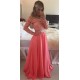 A-Line Off-the-Shoulder Long Sleeves Lace Chiffon Prom Evening Formal Dresses 3020015 A-Line Off-the-Shoulder Long Sleeves Lace Chiffon Prom Evening Formal Dresses 3020015