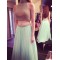 Two Pieces Beaded High Neck Long Prom Evening Formal Dresses 3020019