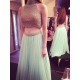 Two Pieces Beaded High Neck Long Prom Evening Formal Dresses 3020019 Two Pieces Beaded High Neck Long Prom Evening Formal Dresses 3020019