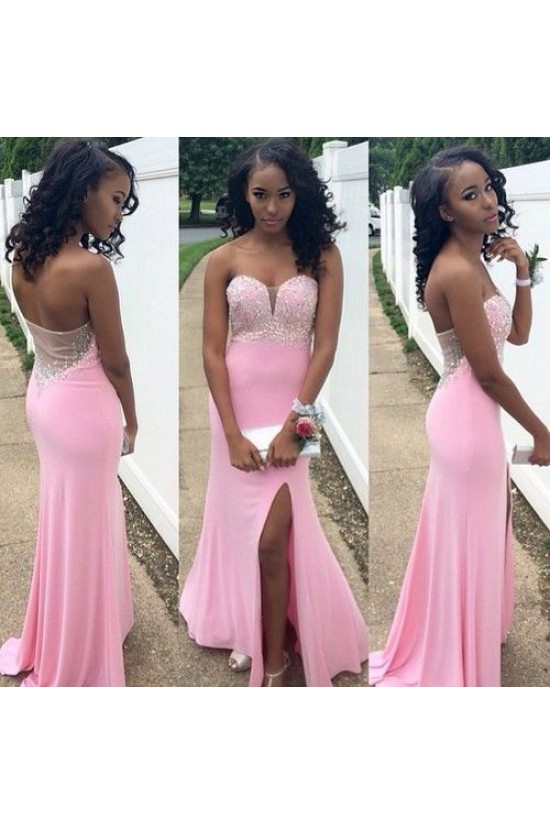 Beaded Long Pink Sweetheart Prom Evening Formal Dresses 3020067 Beaded Long Pink Sweetheart Prom Evening Formal Dresses 3020067