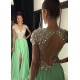 Mint Green Chiffon Beaded Sequins Keyhole Back Long Prom Evening Formal Dresses 3020073 Mint Green Chiffon Beaded Sequins Keyhole Back Long Prom Evening Formal Dresses 3020073