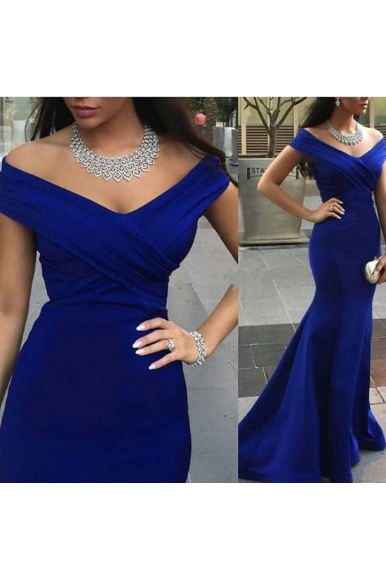 Trumpet/Mermaid Off-the-Shoulder Long Royal Blue Prom Evening Formal Dresses 3020095 Trumpet/Mermaid Off-the-Shoulder Long Royal Blue Prom Evening Formal Dresses 3020095