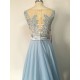 Long Blue Lace Chiffon See Through Prom Evening Formal Dresses 3020097 Long Blue Lace Chiffon See Through Prom Evening Formal Dresses 3020097