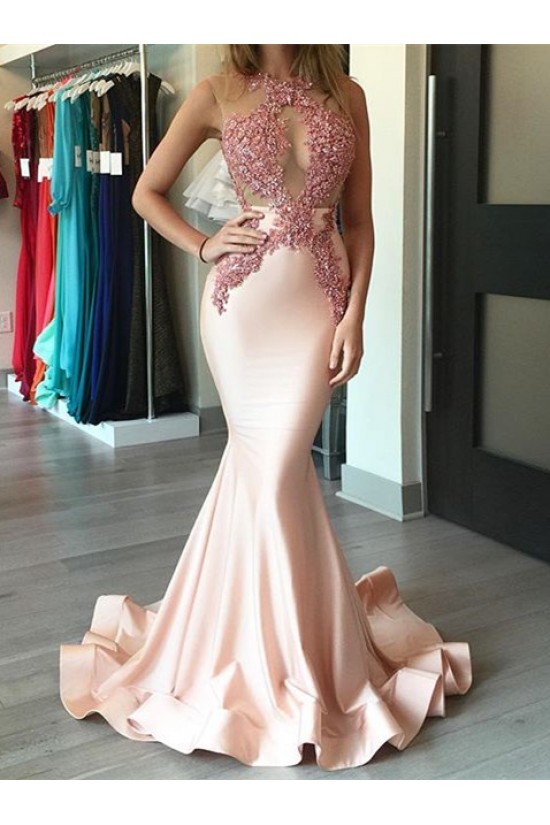 Sexy Mermaid Pink Lace Long Prom Evening Formal Dresses 3020098 Sexy Mermaid Pink Lace Long Prom Evening Formal Dresses 3020098