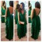 Long Green V-Neck Chiffon Prom Formal Evening Party Dresses 3021015