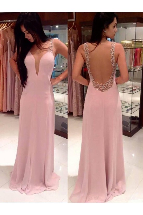 Long Pink Backless Prom Formal Evening Party Dresses 3021046 Long Pink Backless Prom Formal Evening Party Dresses 3021046