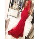Long Red Beaded Lace Mermaid Prom Formal Evening Party Dresses 3021050 Long Red Beaded Lace Mermaid Prom Formal Evening Party Dresses 3021050
