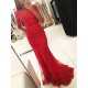 Long Red Beaded Lace Mermaid Prom Formal Evening Party Dresses 3021050 Long Red Beaded Lace Mermaid Prom Formal Evening Party Dresses 3021050
