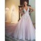 Elegant Lace V-Neck Long Prom Formal Evening Party Dresses 3021054