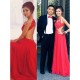 Long Red Lace Chiffon Prom Formal Evening Party Dresses 3021065