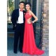 Long Red Lace Chiffon Prom Formal Evening Party Dresses 3021065