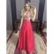 Long Red V-Neck Prom Formal Evening Party Dresses 3021066