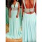 Beaded V-Neck Chiffon Long Prom Formal Evening Party Dresses 3021070