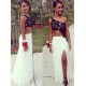 Black Lace White One-Shoulder Long Prom Formal Evening Party Dresses 3021089 Black Lace White One-Shoulder Long Prom Formal Evening Party Dresses 3021089