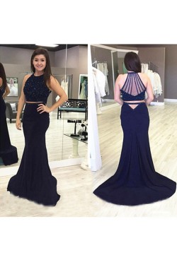 Trumpet/Mermaid Two Pieces Black Prom Evening Formal Dresses 3020111 Trumpet/Mermaid Two Pieces Black Prom Evening Formal Dresses 3020111