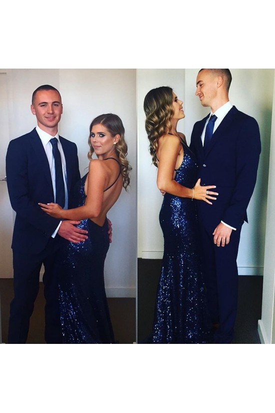 Long Blue Mermaid Sequins V-Neck Prom Formal Evening Party Dresses 3021111 Long Blue Mermaid Sequins V-Neck Prom Formal Evening Party Dresses 3021111