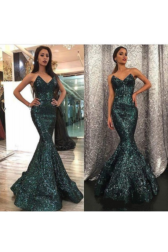 Mermaid Sequins Long Prom Formal Evening Party Dresses 3021117