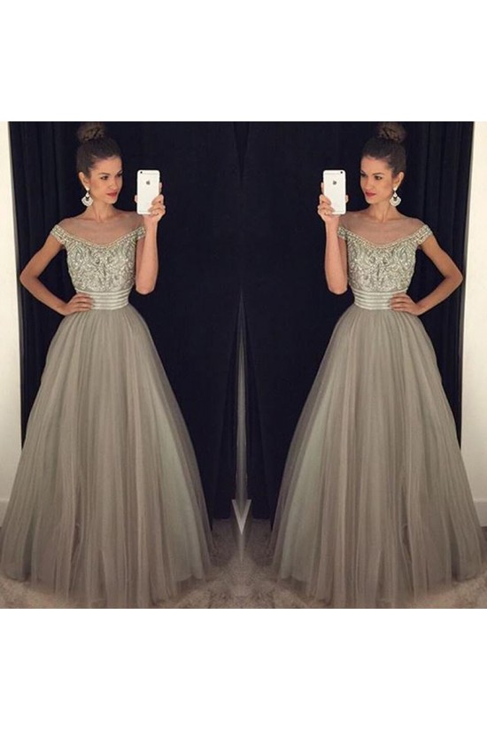 Beaded Off-the-Shoulder Tulle Ball Gown Prom Formal Evening Party Dresses 3021136 Beaded Off-the-Shoulder Tulle Ball Gown Prom Formal Evening Party Dresses 3021136