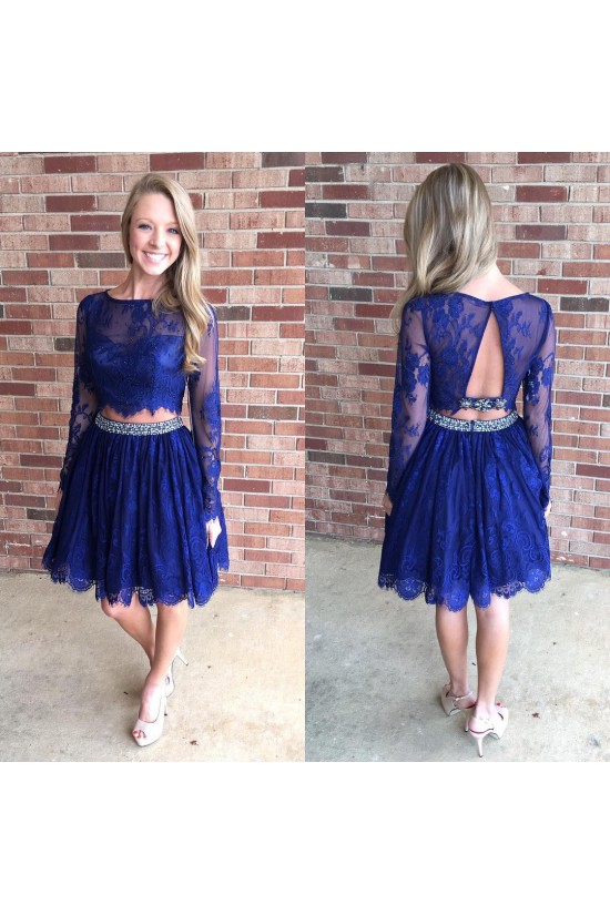 Beaded Lace Two Pieces Long Sleeves Prom Formal Evening Party Dresses 3021162 Beaded Lace Two Pieces Long Sleeves Prom Formal Evening Party Dresses 3021162