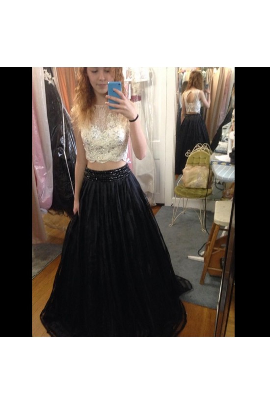 Beaded Lace Two Pieces Black White Prom Formal Evening Party Dresses 3021163 Beaded Lace Two Pieces Black White Prom Formal Evening Party Dresses 3021163