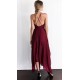 Asymmetrical Spaghetti Straps V-Neck Chiffon Prom Formal Evening Party Dresses 3021176