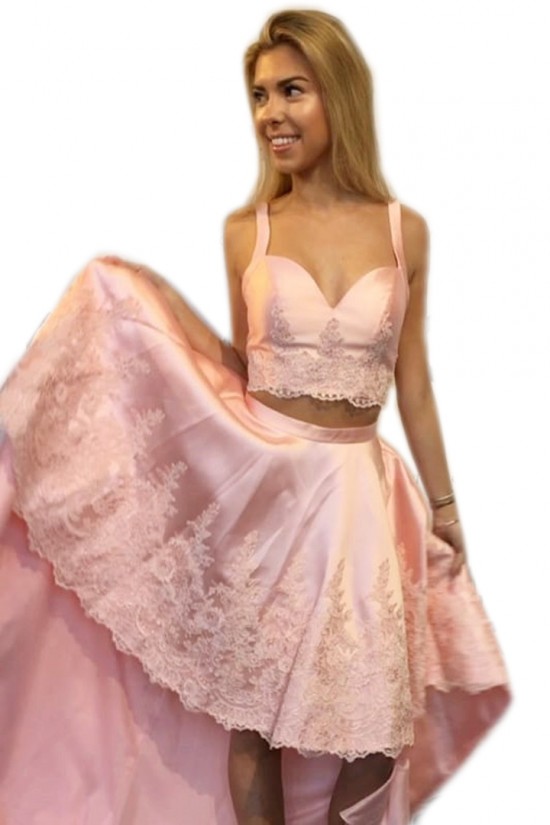 High Low Short Pink Lace Prom Formal Evening Party Dresses 3021178 High Low Short Pink Lace Prom Formal Evening Party Dresses 3021178