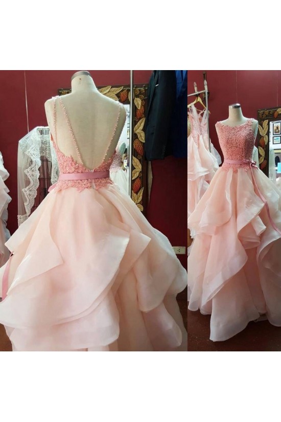 Long Pink Beaded Lace Prom Formal Evening Party Dresses 3021187 Long Pink Beaded Lace Prom Formal Evening Party Dresses 3021187