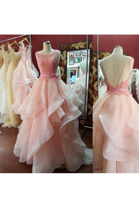 Long Pink Beaded Lace Prom Formal Evening Party Dresses 3021187 Long Pink Beaded Lace Prom Formal Evening Party Dresses 3021187