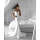 Long White Mermaid Off-the-Shoulder Long Prom Formal Evening Party Dresses 3021205