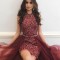 High Low Beaded Sequins Prom Formal Evening Party Dresses 3021213