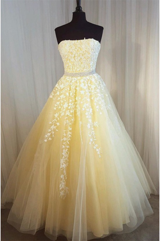 Beaded Lace Strapless Long Prom Formal Evening Party Dresses 3021215 Beaded Lace Strapless Long Prom Formal Evening Party Dresses 3021215
