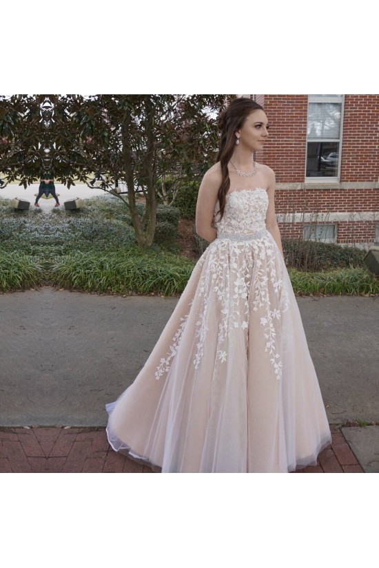 Beaded Lace Strapless Long Prom Formal Evening Party Dresses 3021215 Beaded Lace Strapless Long Prom Formal Evening Party Dresses 3021215