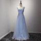 A-Line Long Blue Lace Prom Formal Evening Party Dresses 3021220 A-Line Long Blue Lace Prom Formal Evening Party Dresses 3021220