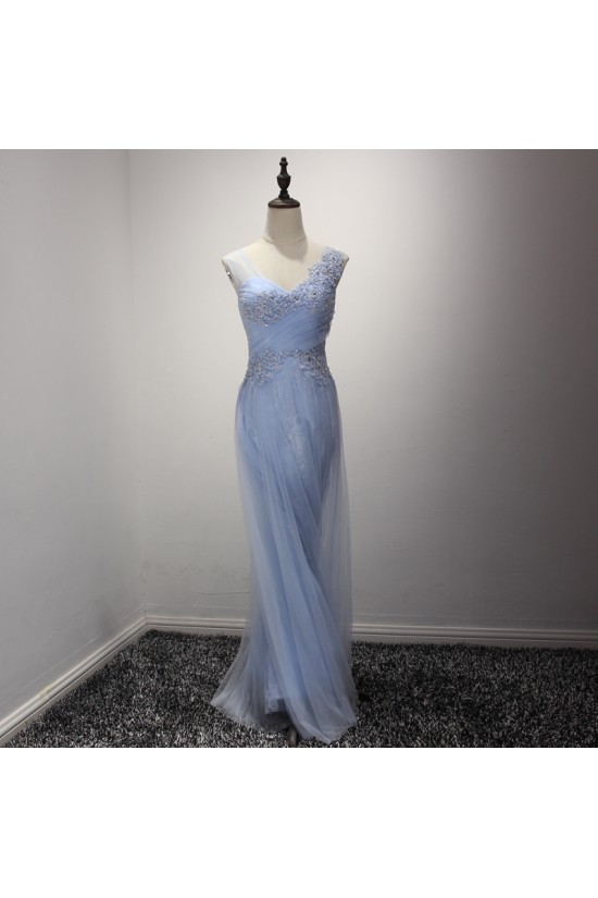 A-Line Long Blue Lace Prom Formal Evening Party Dresses 3021220 A-Line Long Blue Lace Prom Formal Evening Party Dresses 3021220