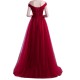 Long Red Off-the-Shoulder Prom Formal Evening Party Dresses 3021221