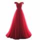 Long Red Off-the-Shoulder Prom Formal Evening Party Dresses 3021221
