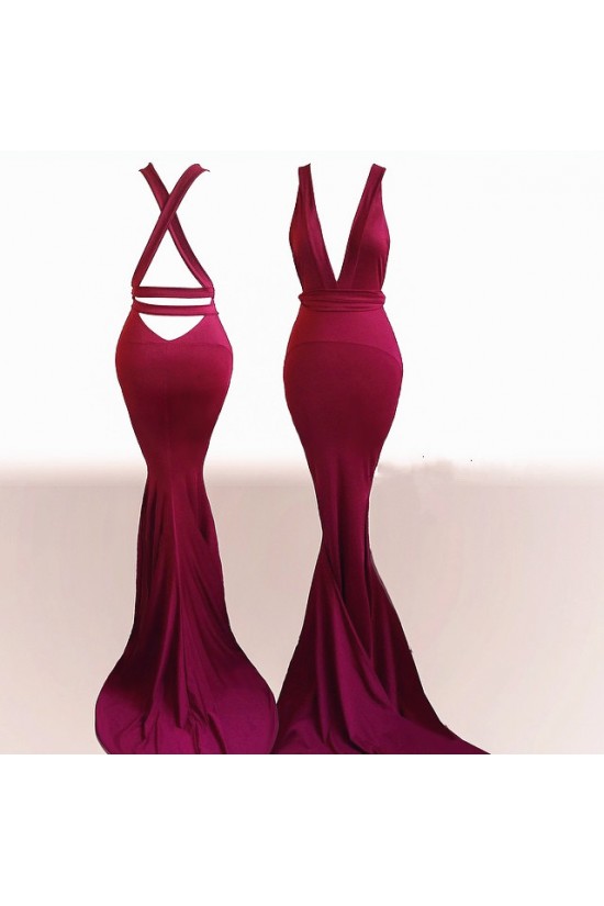 Sexy Red Mermaid Long Prom Formal Evening Party Dresses with Criss Criss Back 3021223 Sexy Red Mermaid Long Prom Formal Evening Party Dresses with Criss Criss Back 3021223