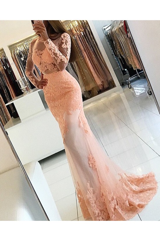Mermaid Long Sleeves Lace Prom Formal Evening Party Dresses 3021232 Mermaid Long Sleeves Lace Prom Formal Evening Party Dresses 3021232