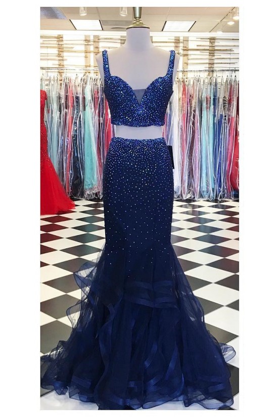 Beaded Two Pieces Navy Prom Formal Evening Party Dresses 3021235 Beaded Two Pieces Navy Prom Formal Evening Party Dresses 3021235