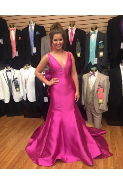 Long V-Neck Prom Formal Evening Party Dresses 3021245